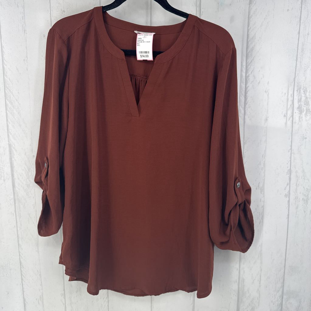 XXLtab slv v-neck top