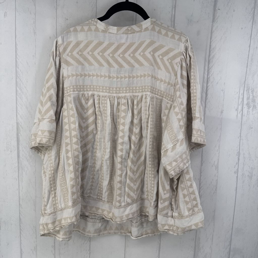 3x s/s pattern v-neck top