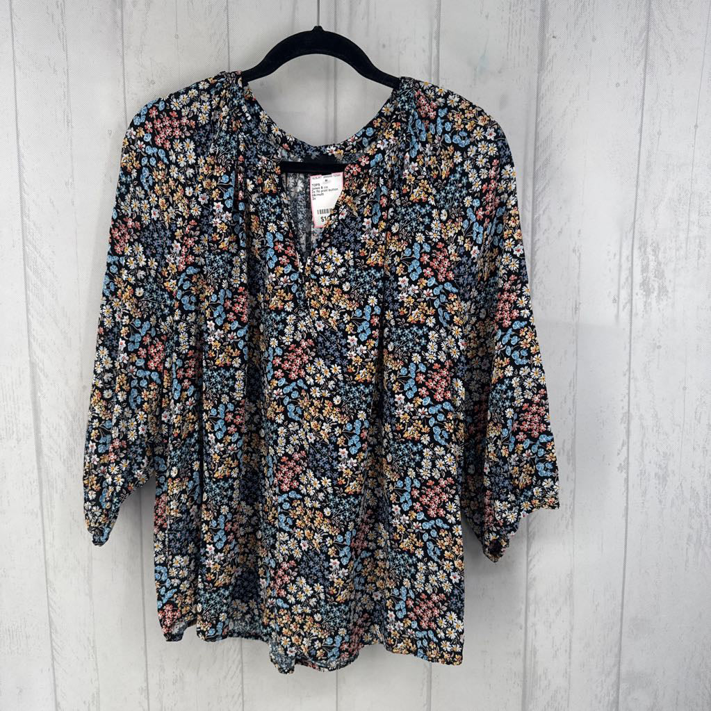 2x flo print button shirt