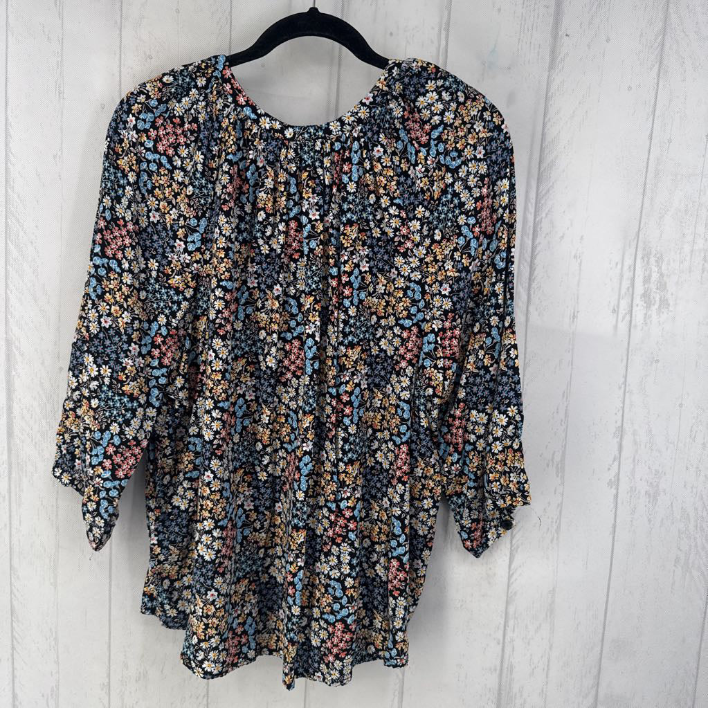 2x flo print button shirt