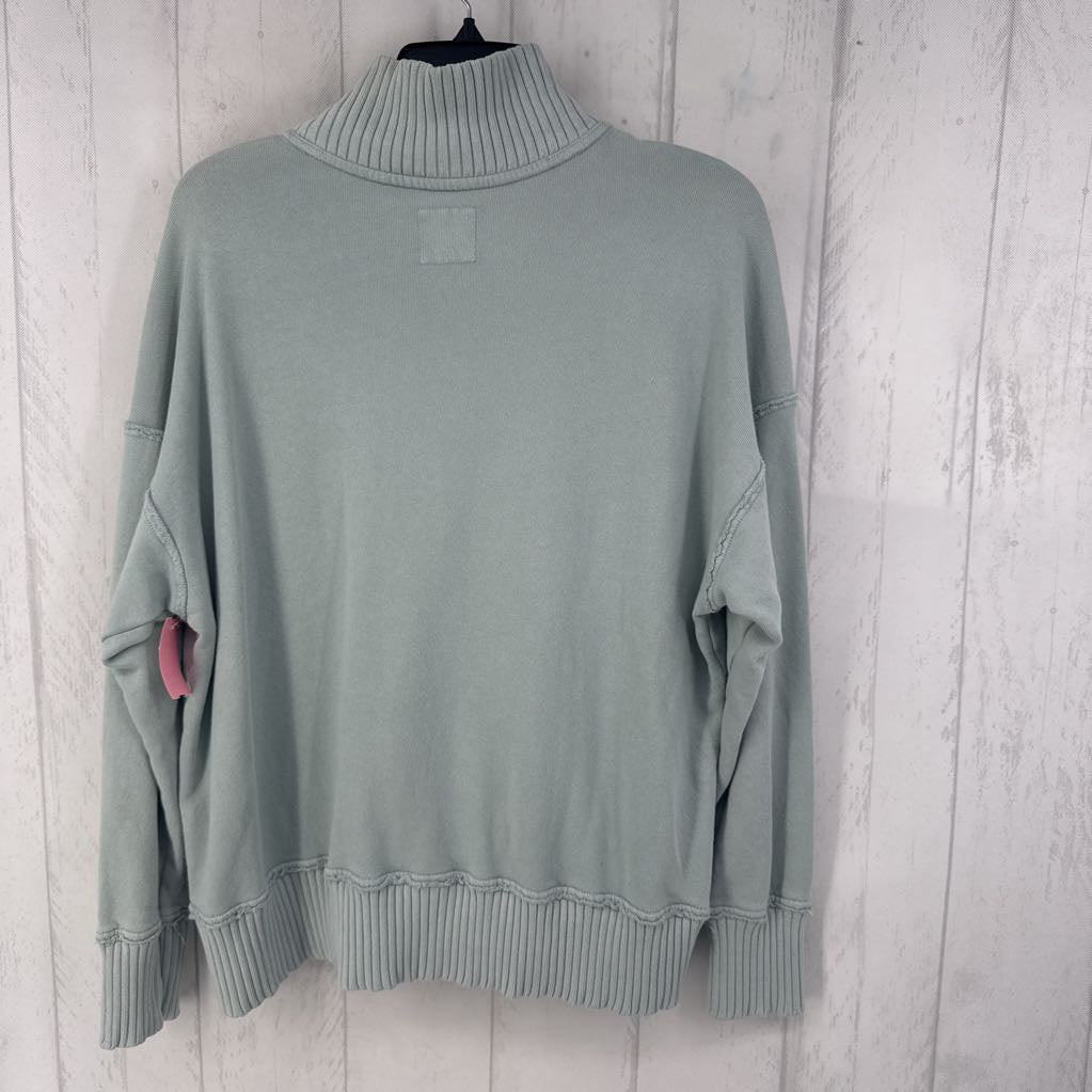 S l/s half button sweatshirt