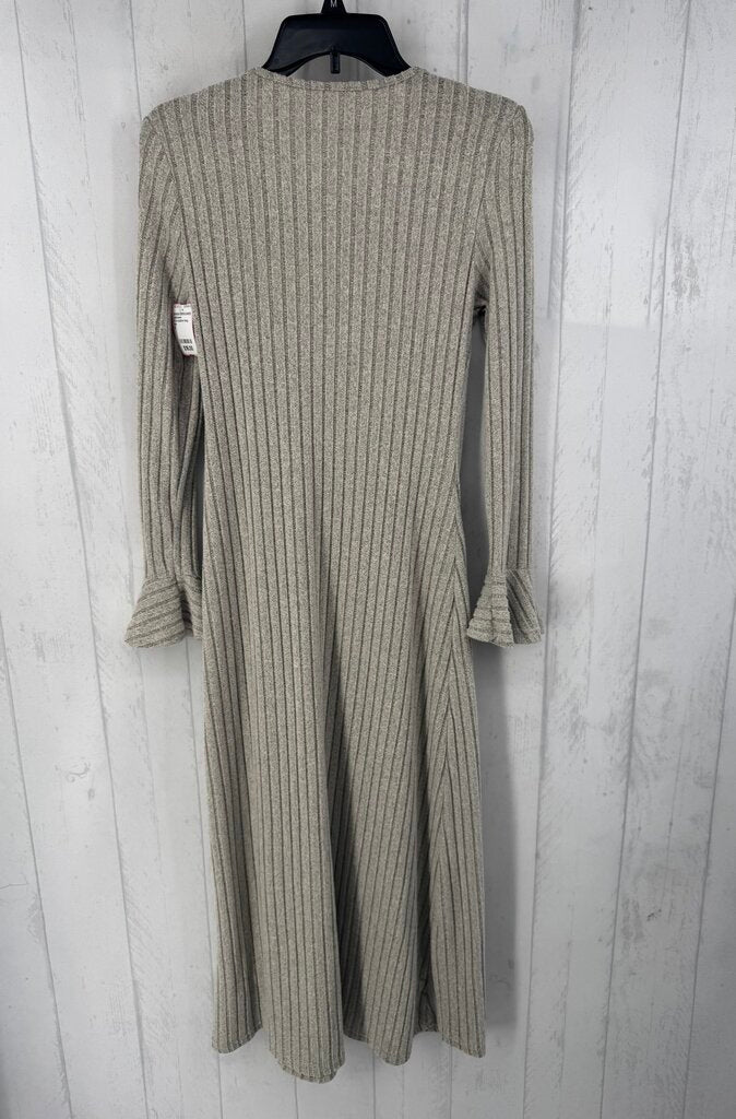 SM l/s button down ribbed dress