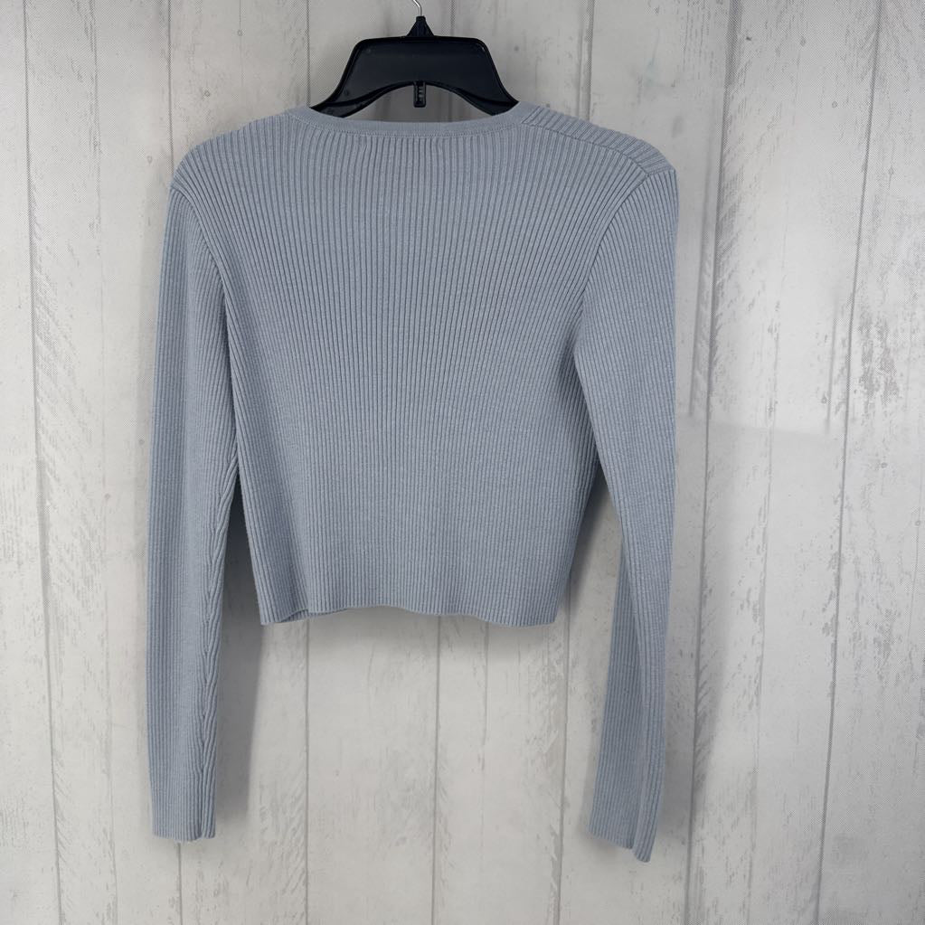 S l/s button crop cardigan