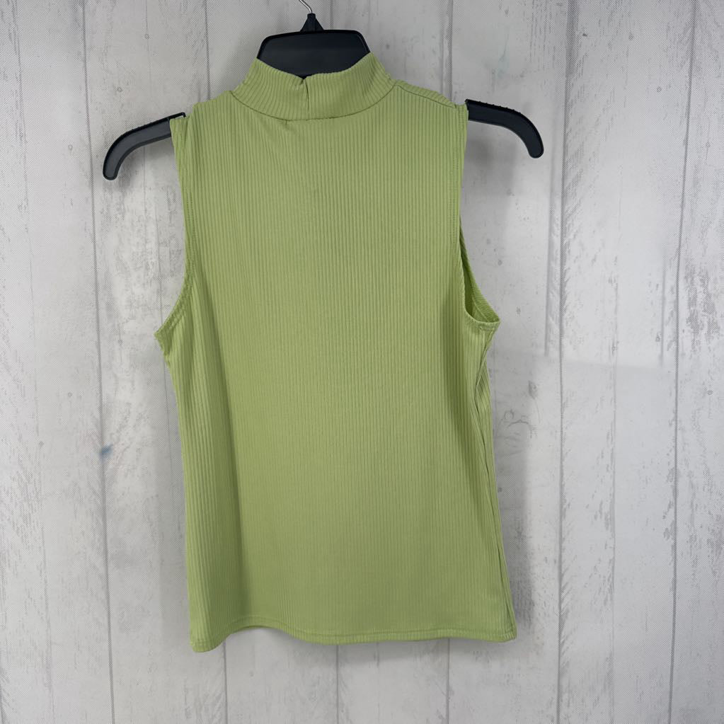 M ribbed mock neck tank