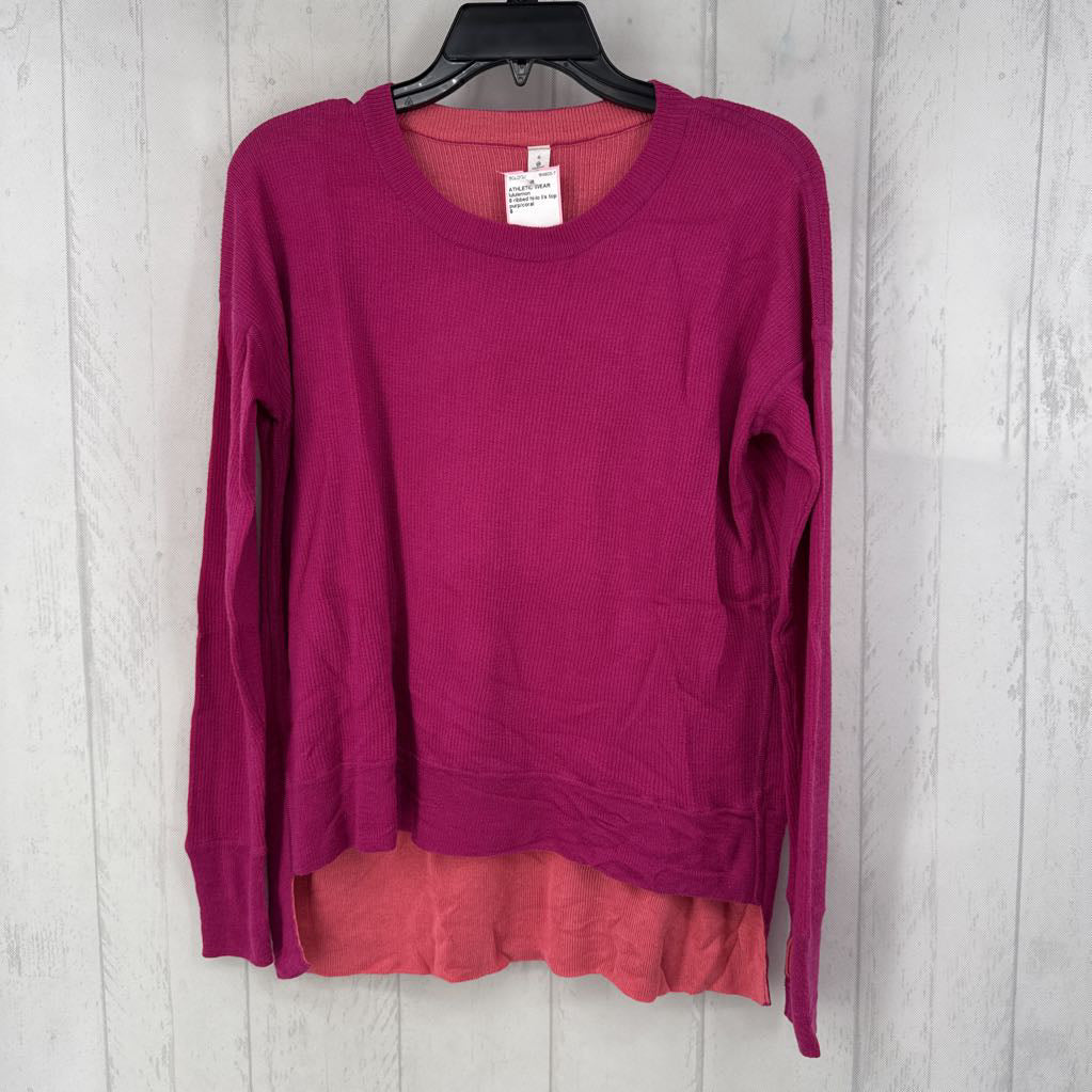 6 ribbed hi-lo l/s top