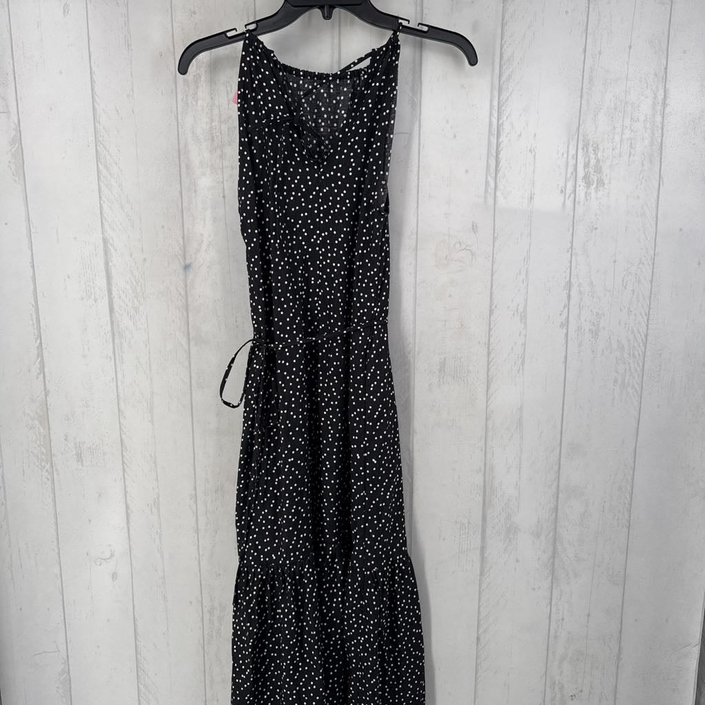 XS polka dot belted slvls dress