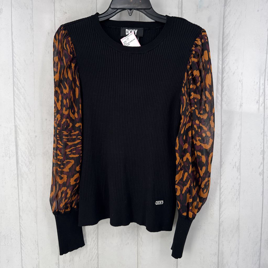 M mixed media knit l/s top