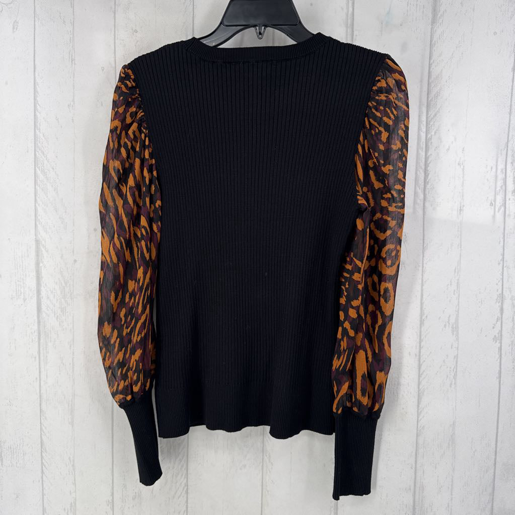 M mixed media knit l/s top