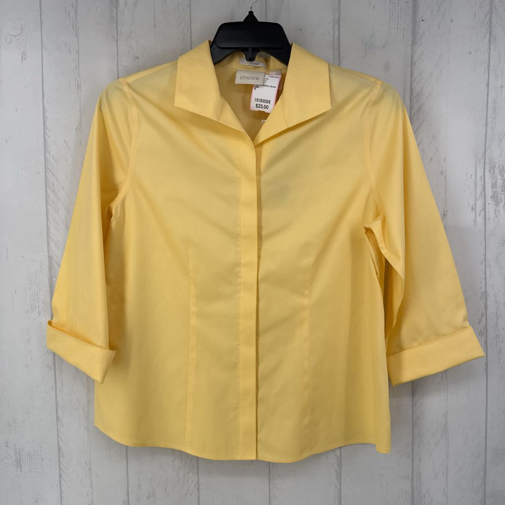 R75 M button down 3/4 slv top