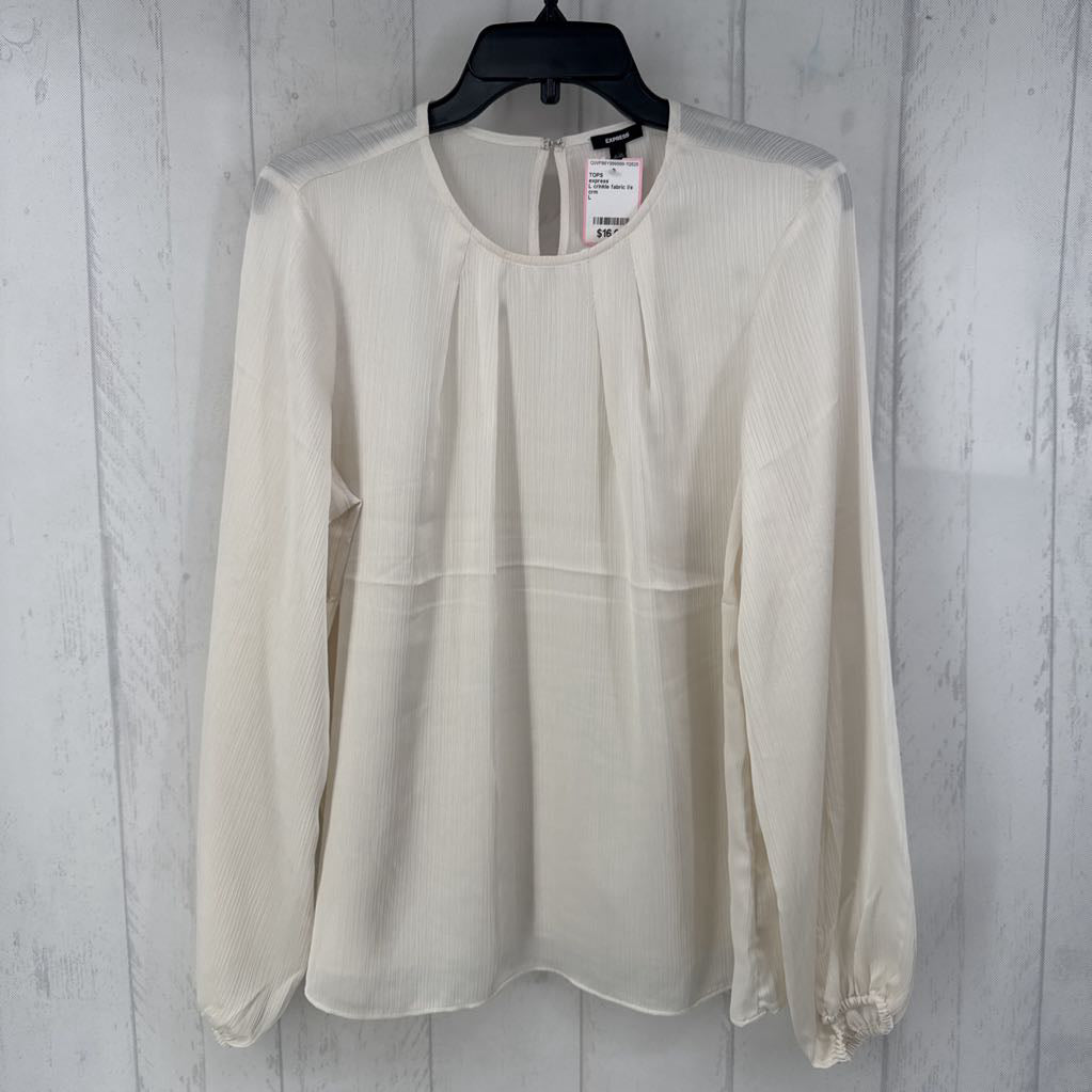 L crinkle fabric l/s top