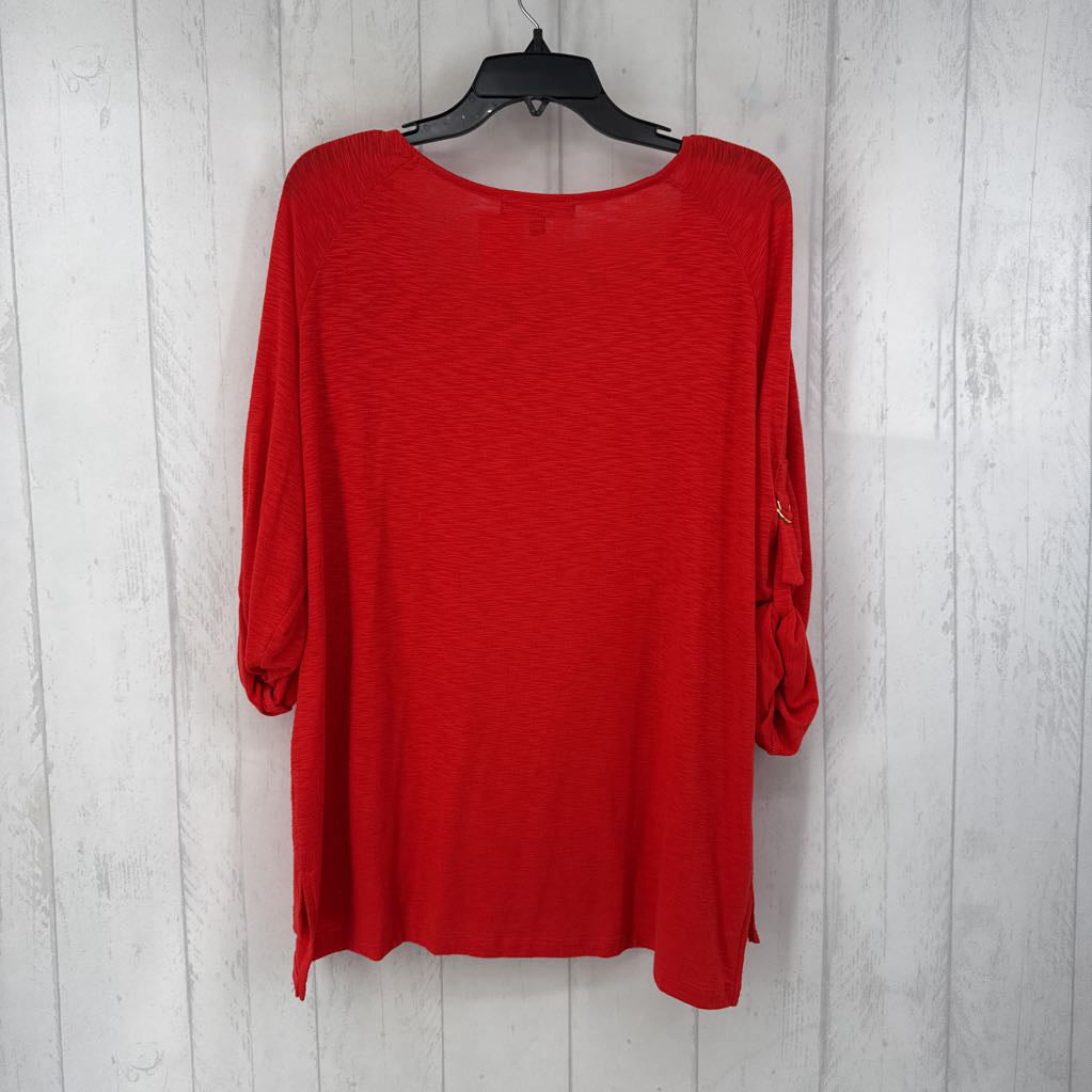 L tab slv scoop neck top