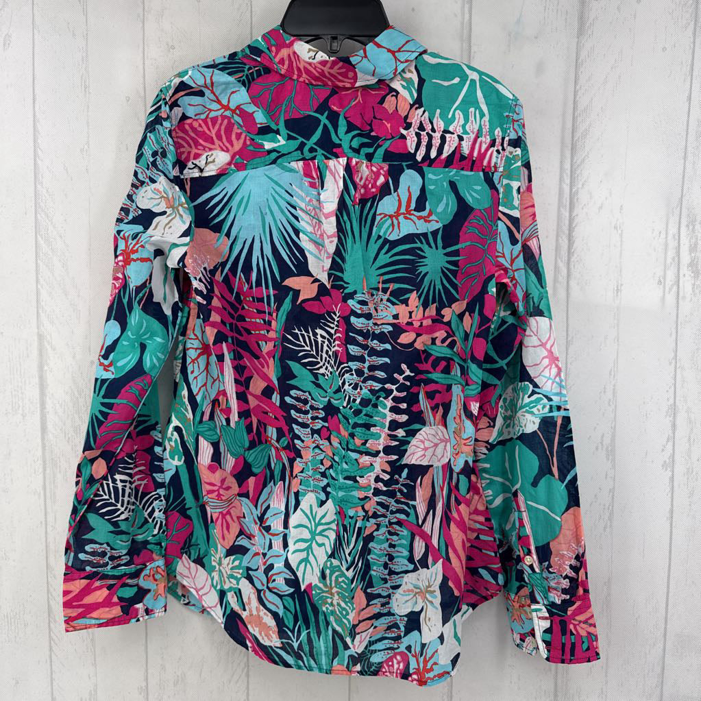 R60 XS flo print button down l/s top