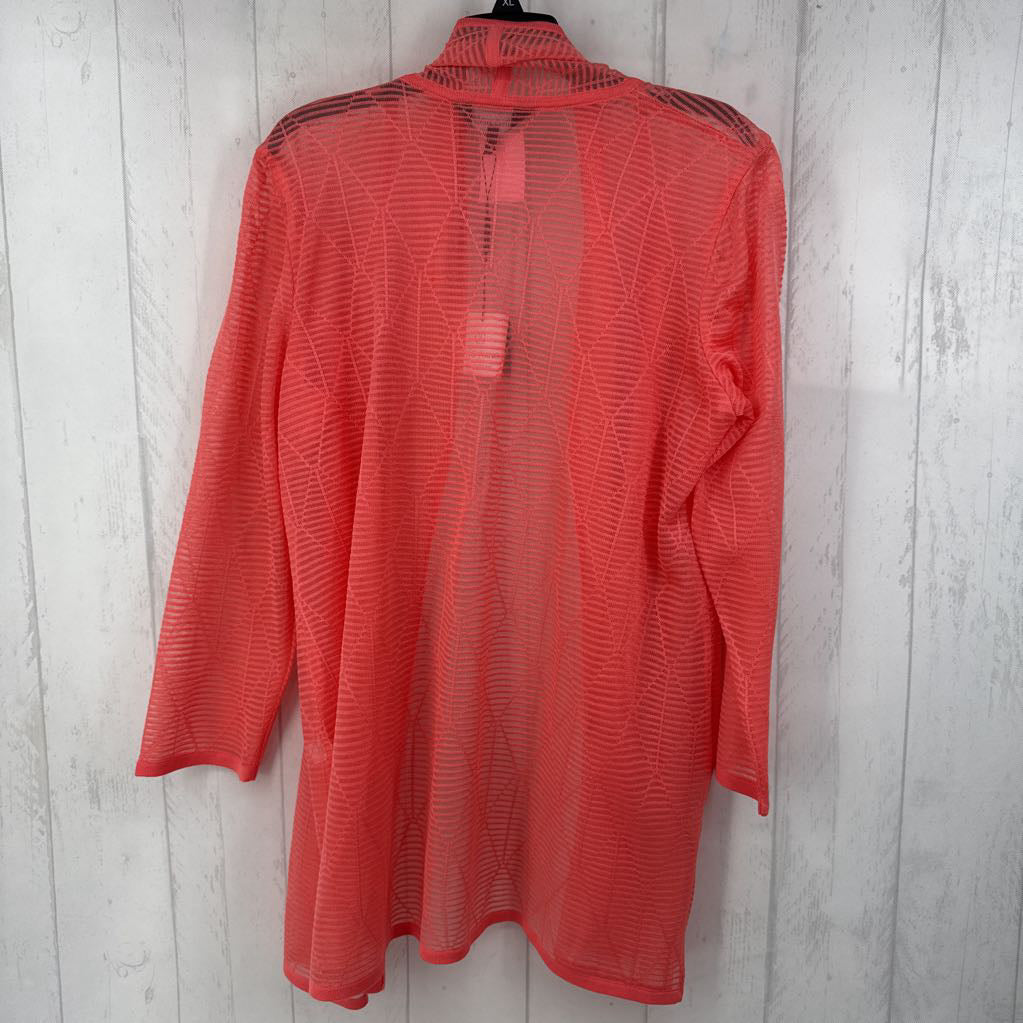 L mesh open front 3/4 slv cardi