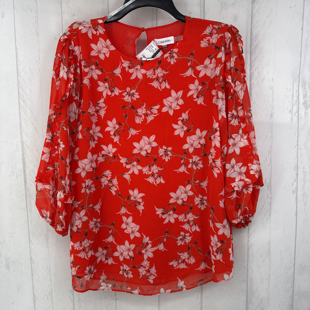 M flo print 3/4 slv top