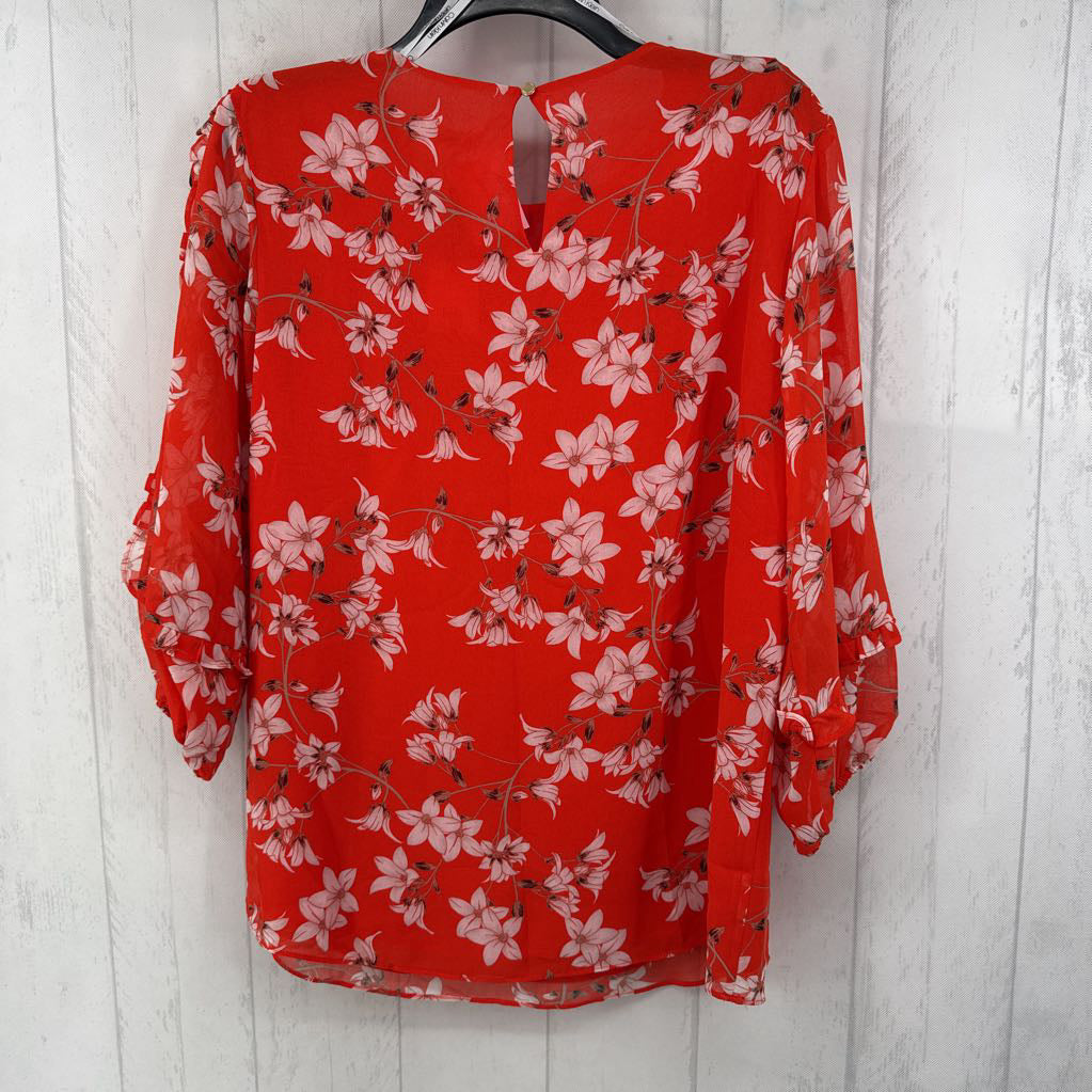 M flo print 3/4 slv top