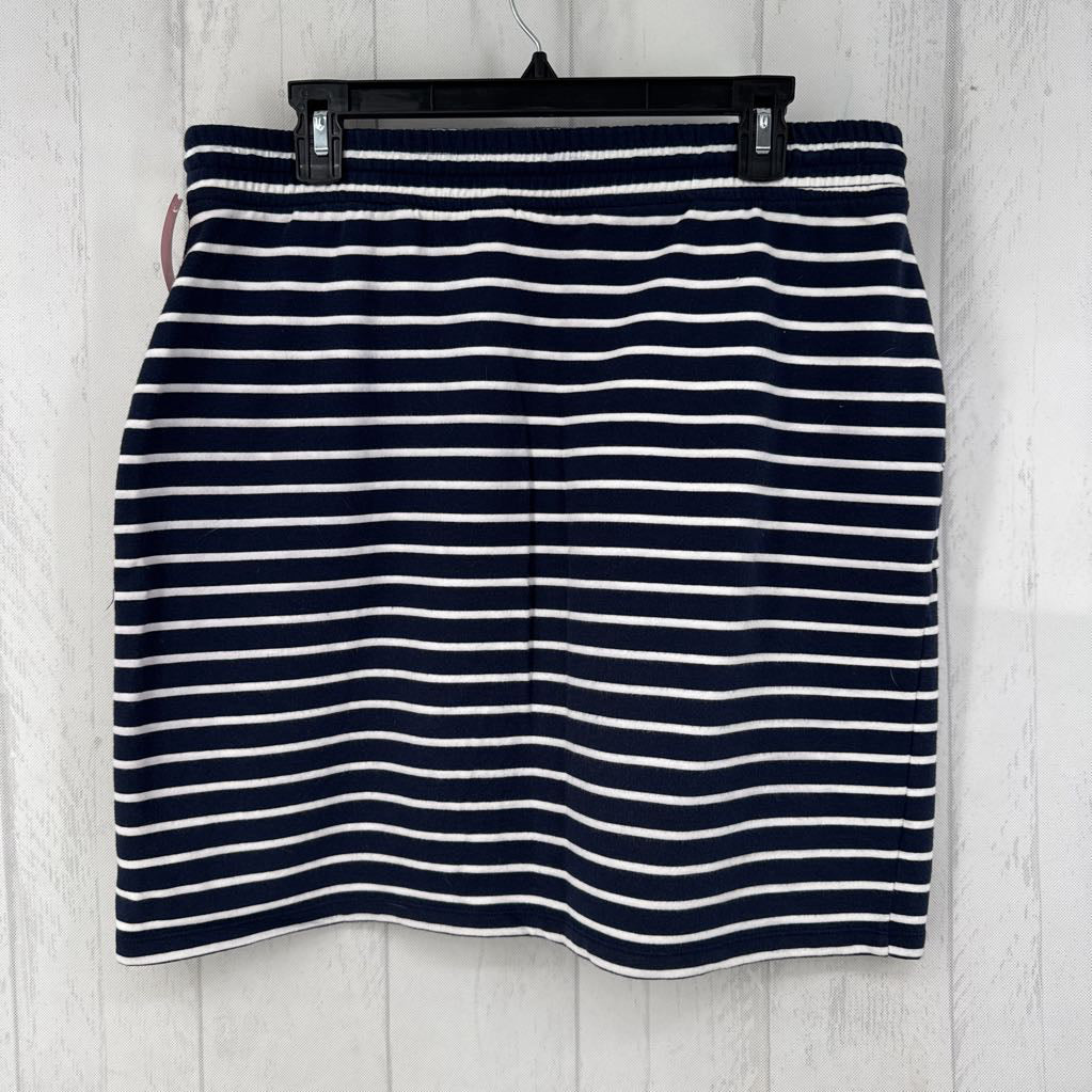 L drawstring stripe mini skirt