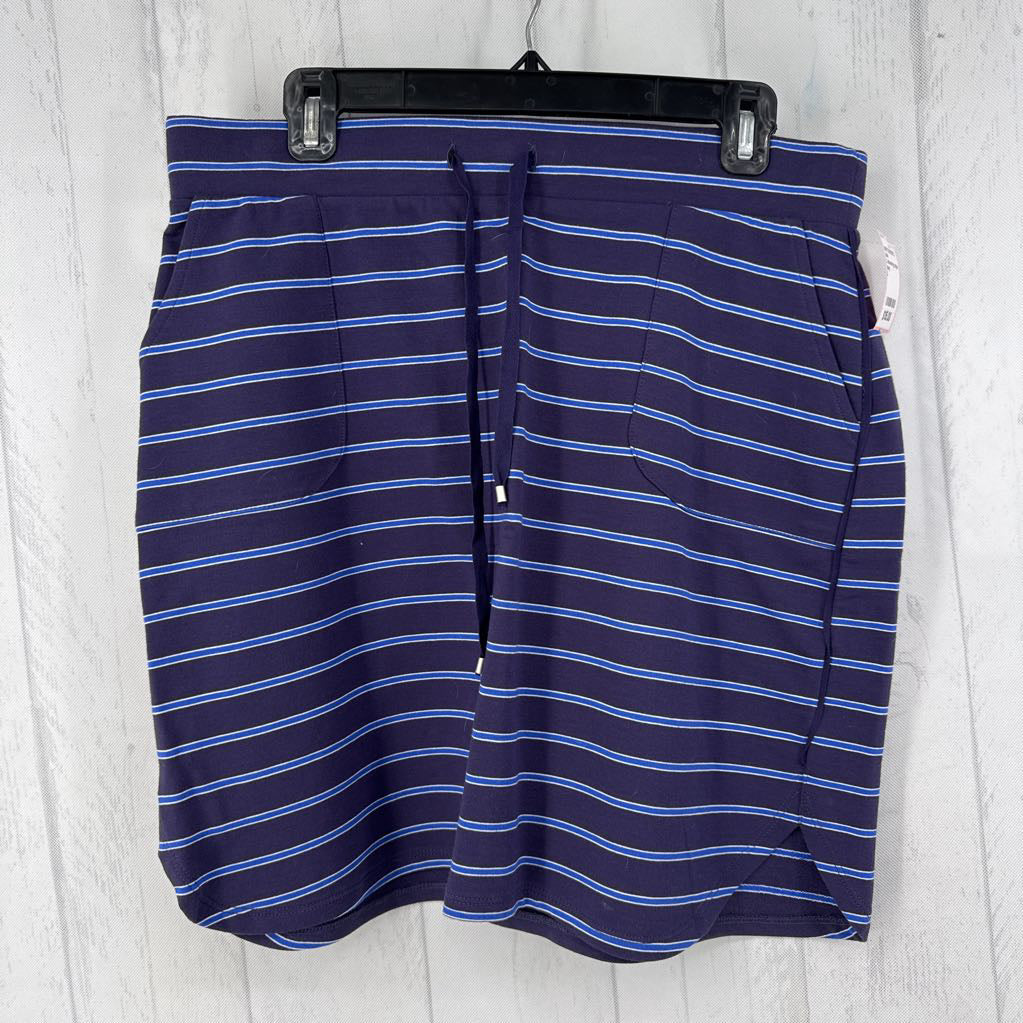 L drawstring stripe mini skirt