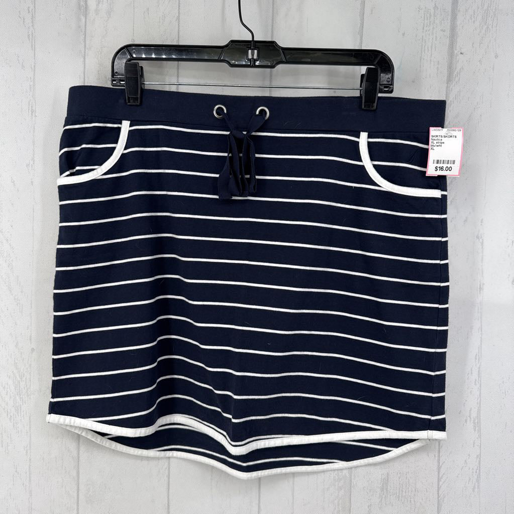 XL stripe drawstring skirt