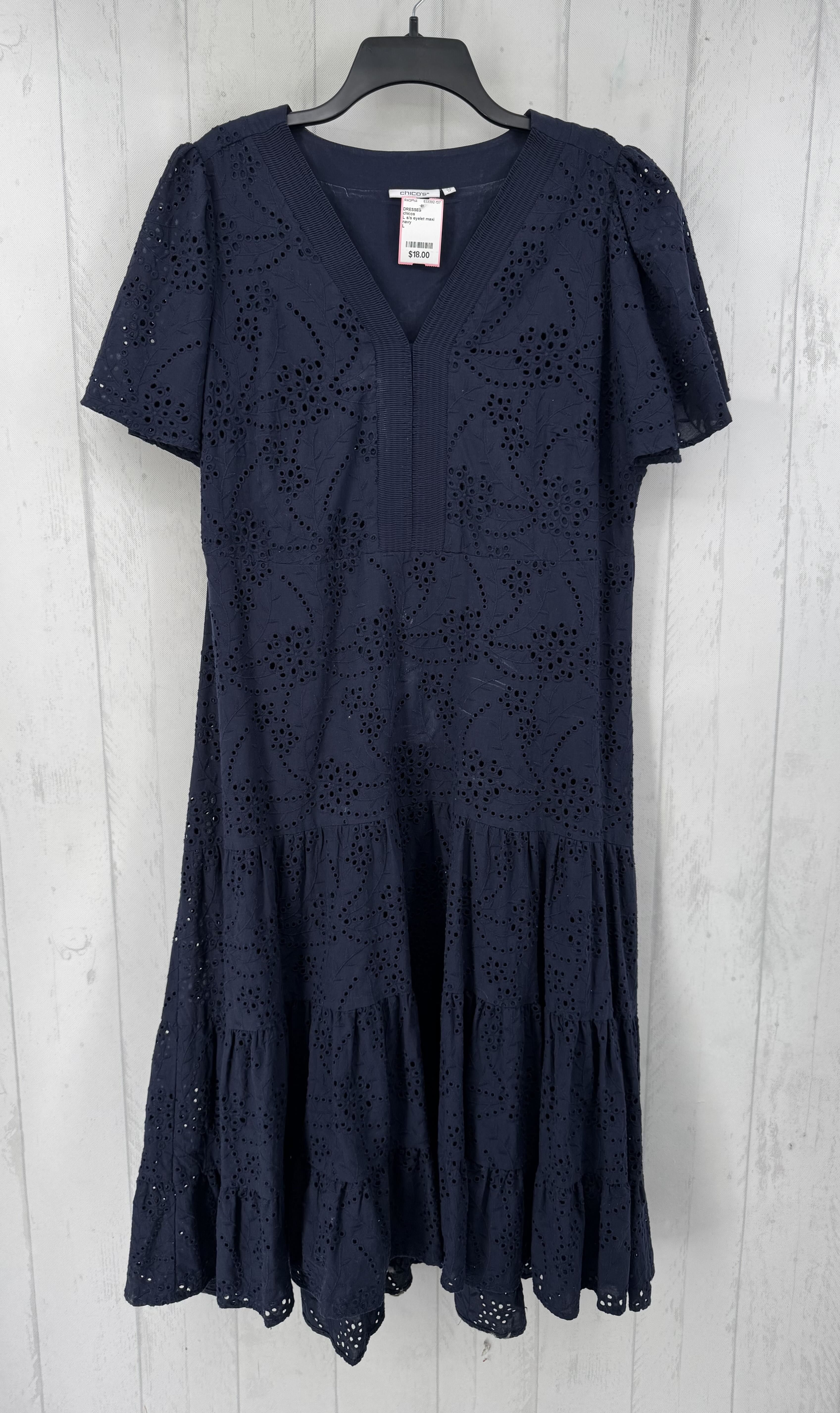 L s/s eyelet maxi dress