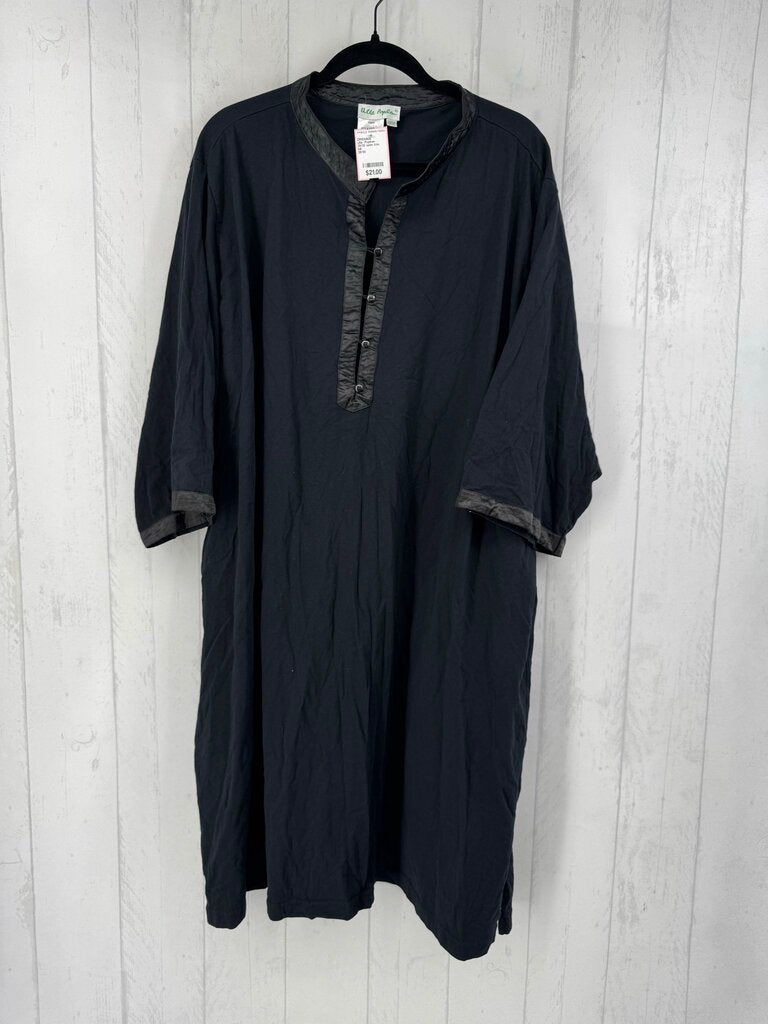 28/30 satin trim button front elbow slv dress