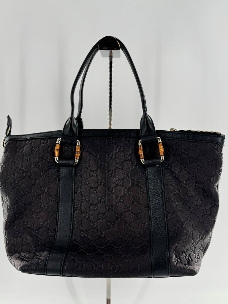 Gucci GG Signature Bamboo Tote (AS IS corners have wear)