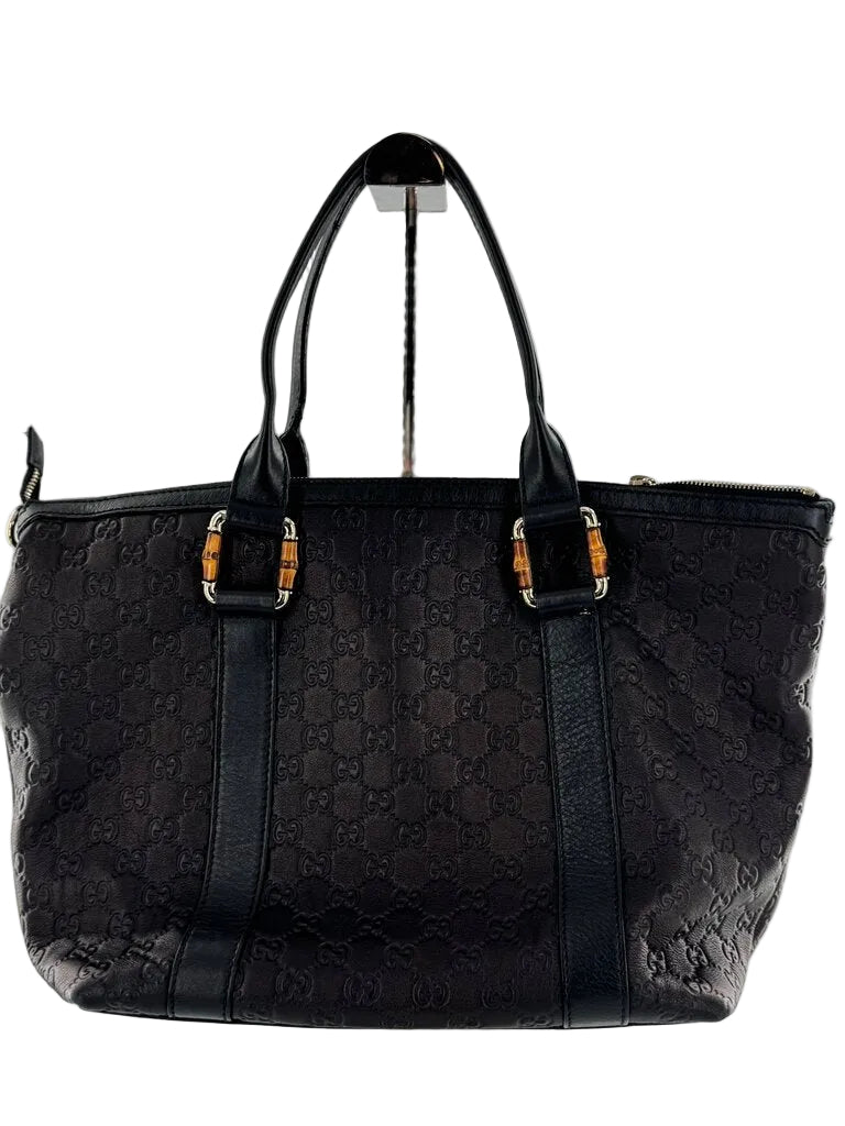 Gucci GG Signature Bamboo Tote (AS IS corners have wear)
