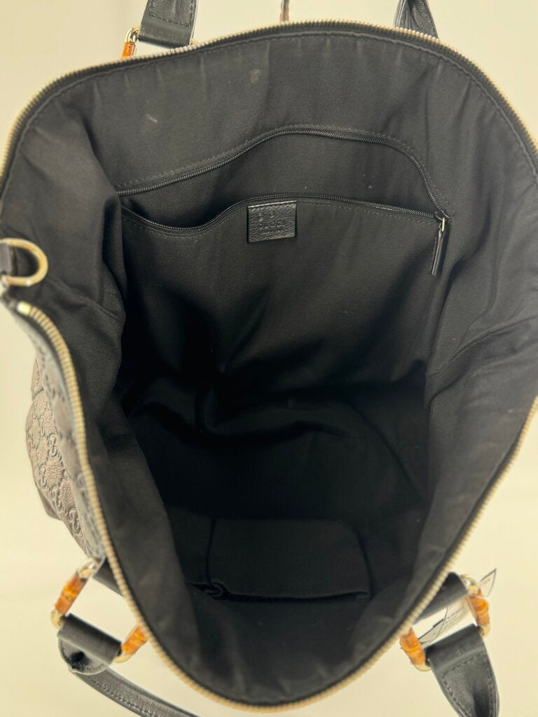 Gucci GG Signature Bamboo Tote (AS IS corners have wear)