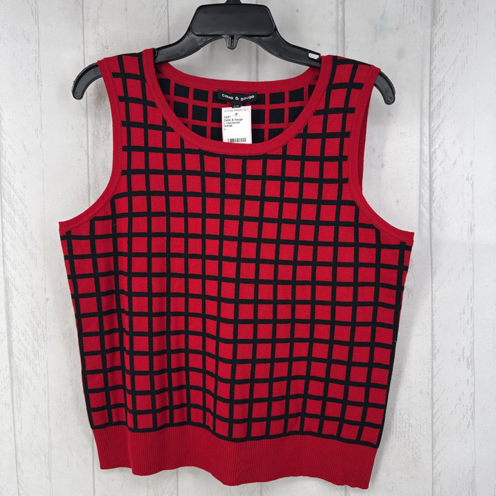 L checkered sweater vest