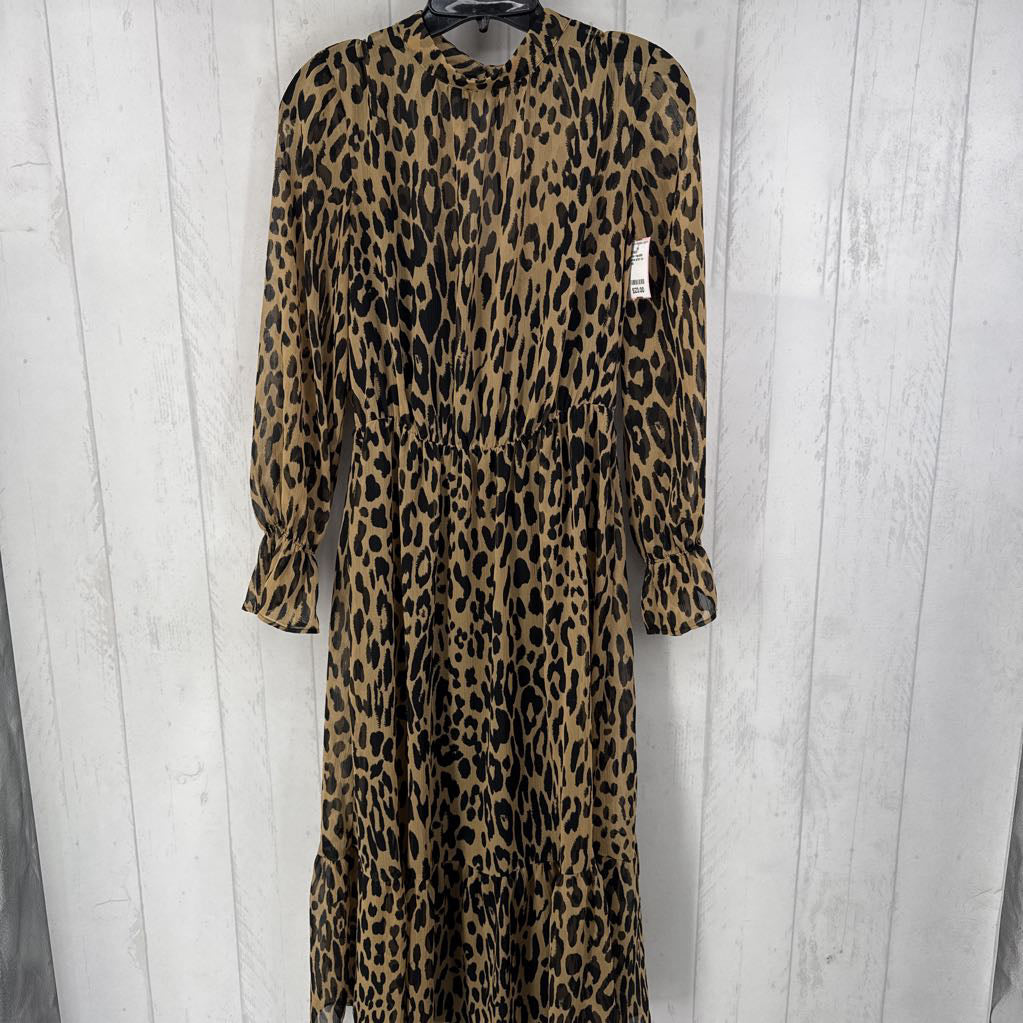 6 animal print l/s tiered dress