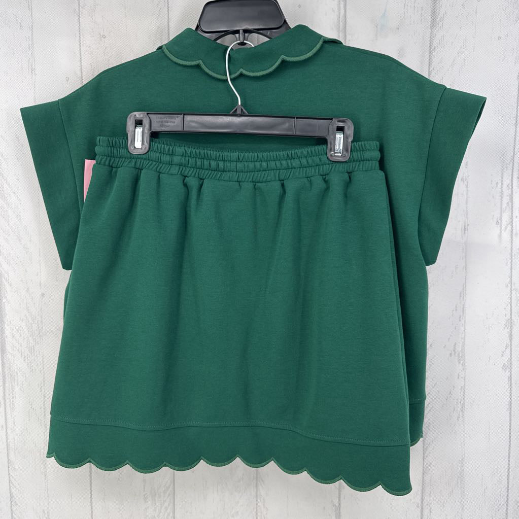 M/L 2 pc scalloped skirt set