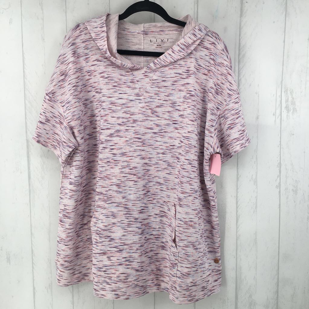 18/20 marled hooded s/s sweatshirt