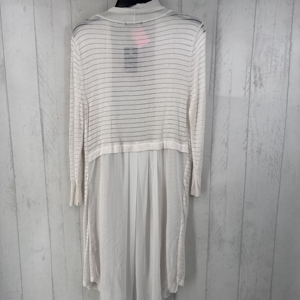 XL ribbed open front long cardi l/s