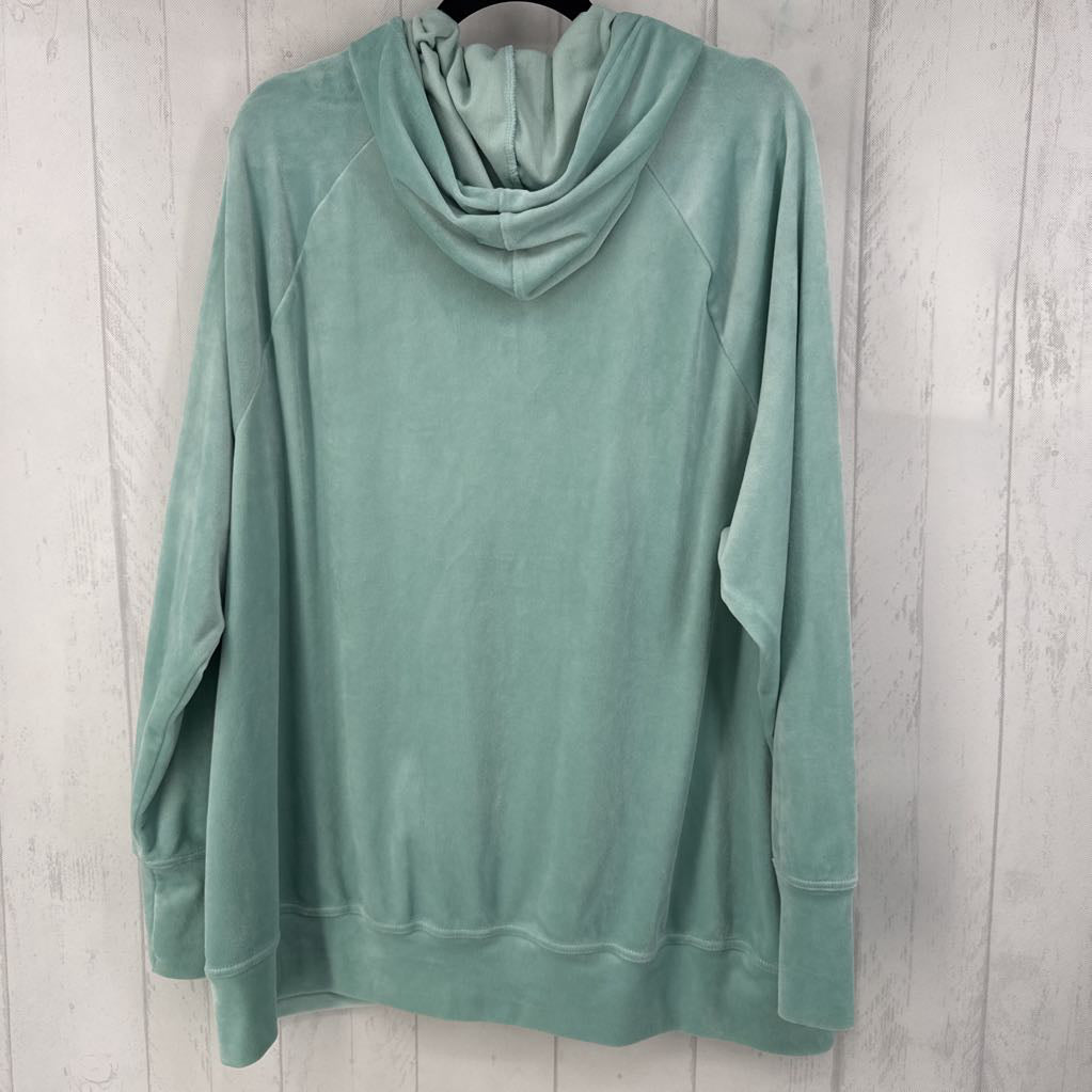 XL velour zip-up hoodie