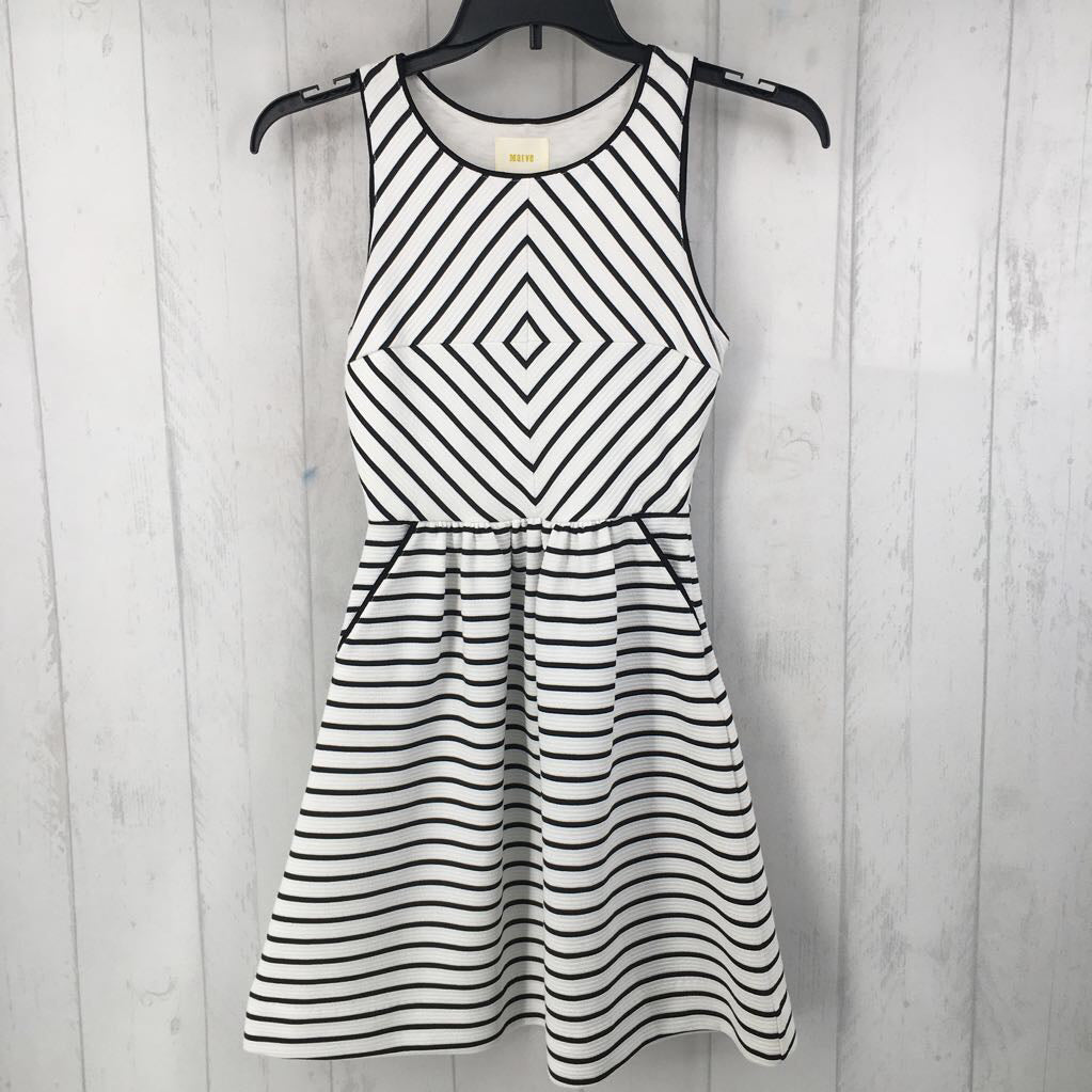 S chevron stripe slvls dress