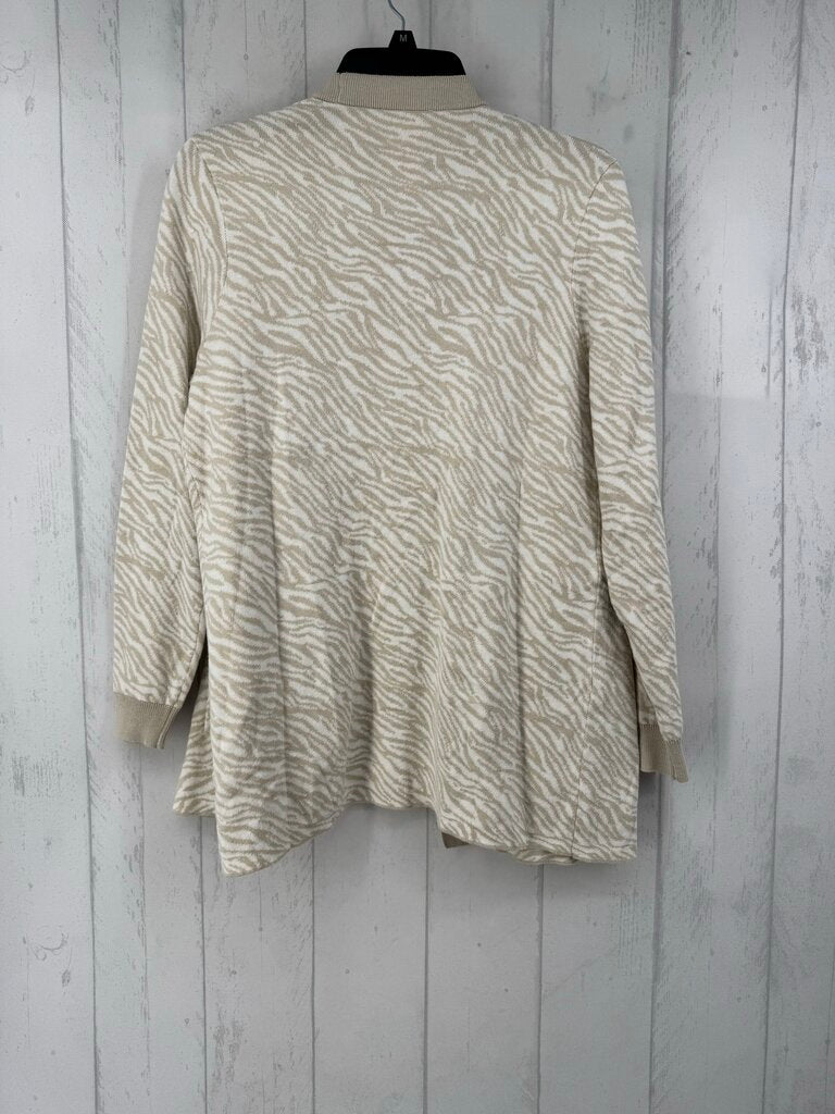 XS zebra print l/s open cardigan