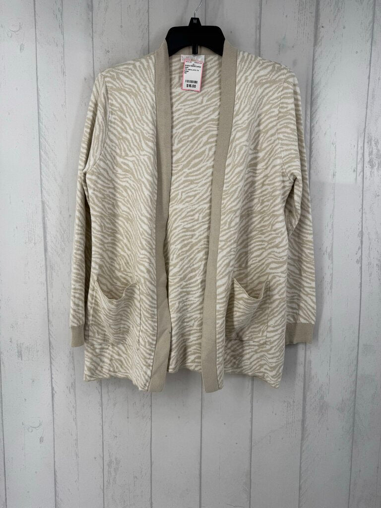 XS zebra print l/s open cardigan