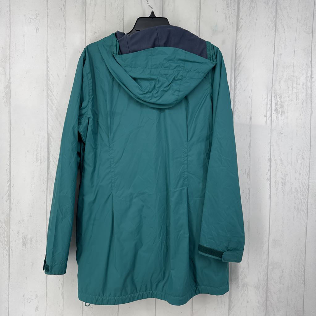 L nylon zip jacket w/ hood