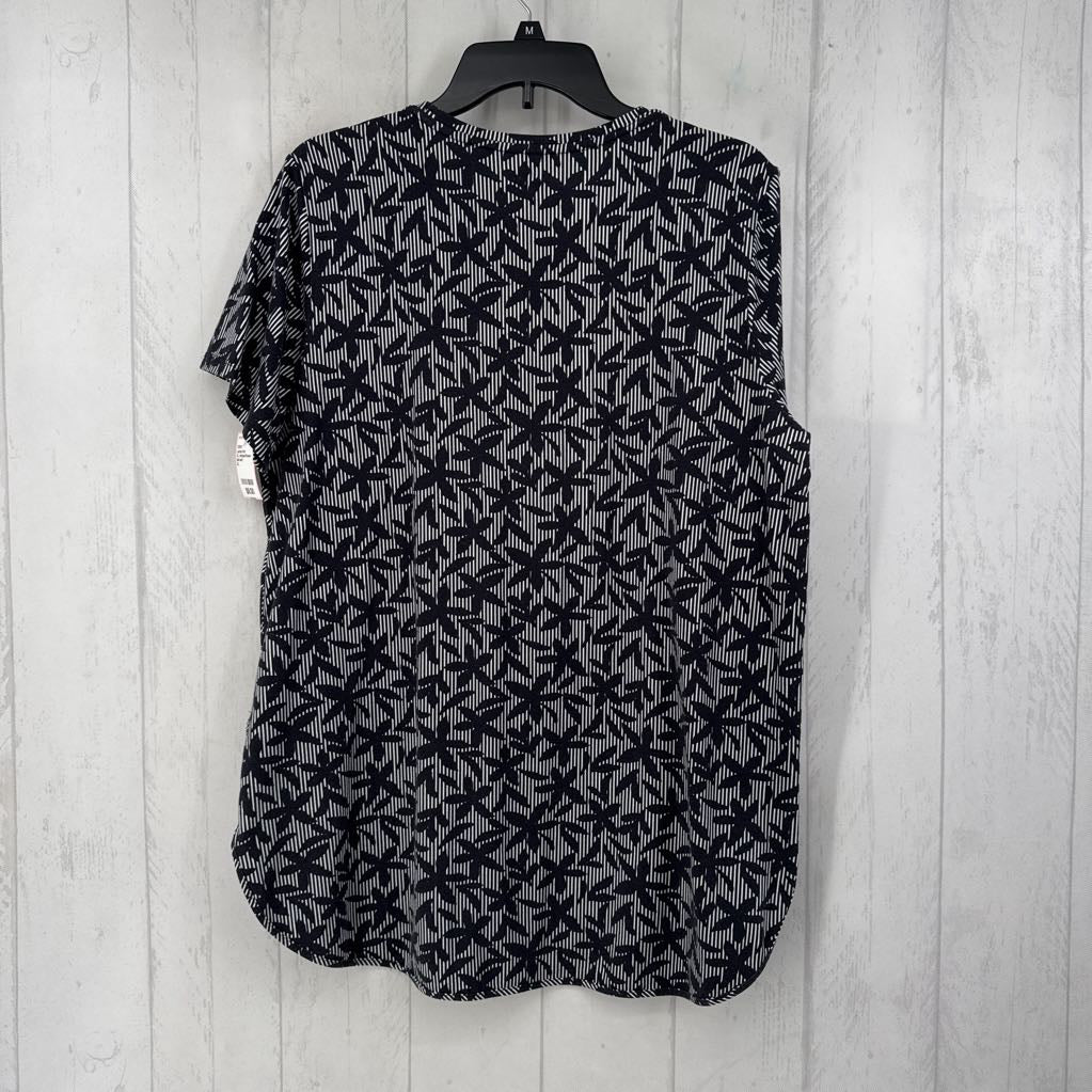 XL stripes/flower print s/s tee