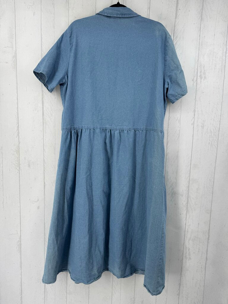 XXL button down denim s/s dress