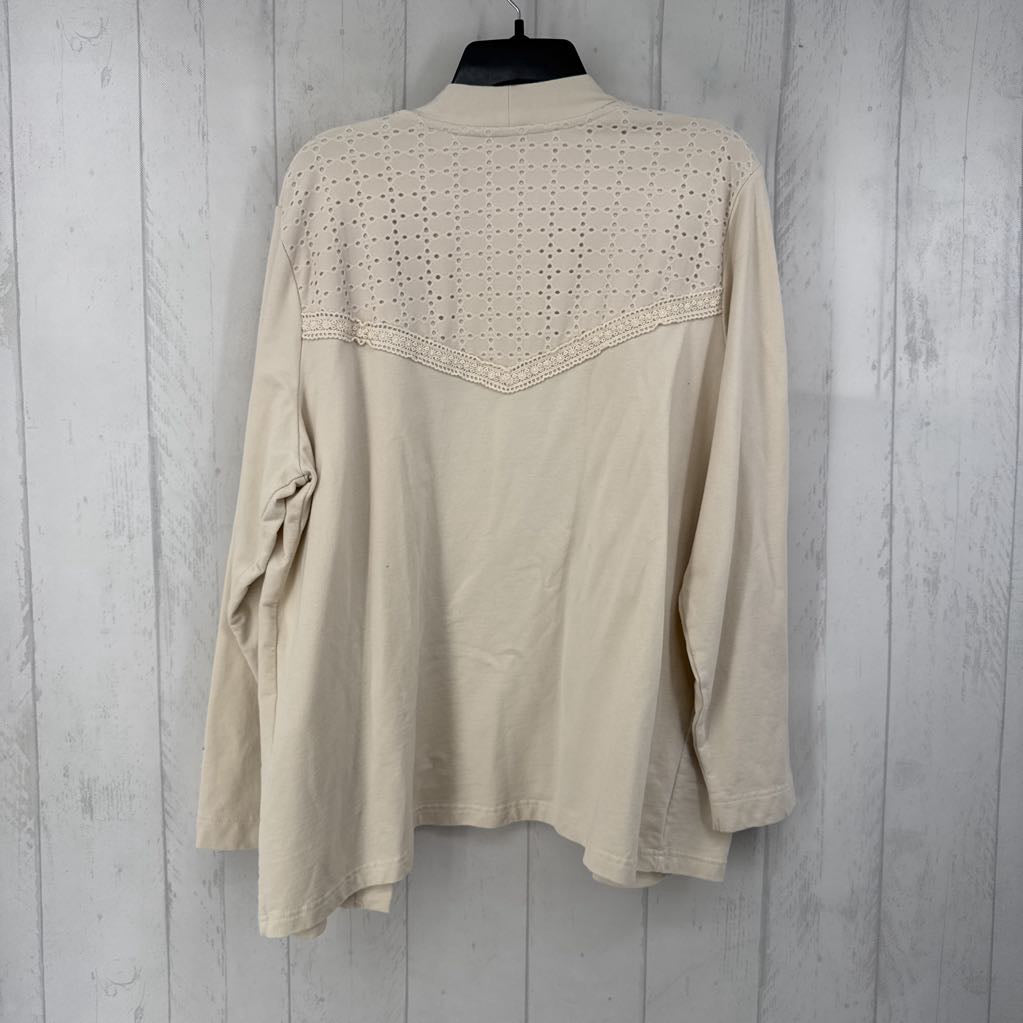 XL eyelet trim cardi