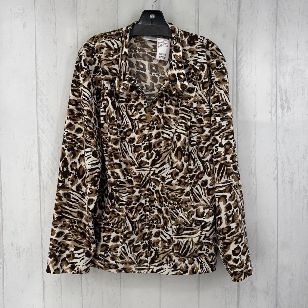 XL animal print zip-up jacket