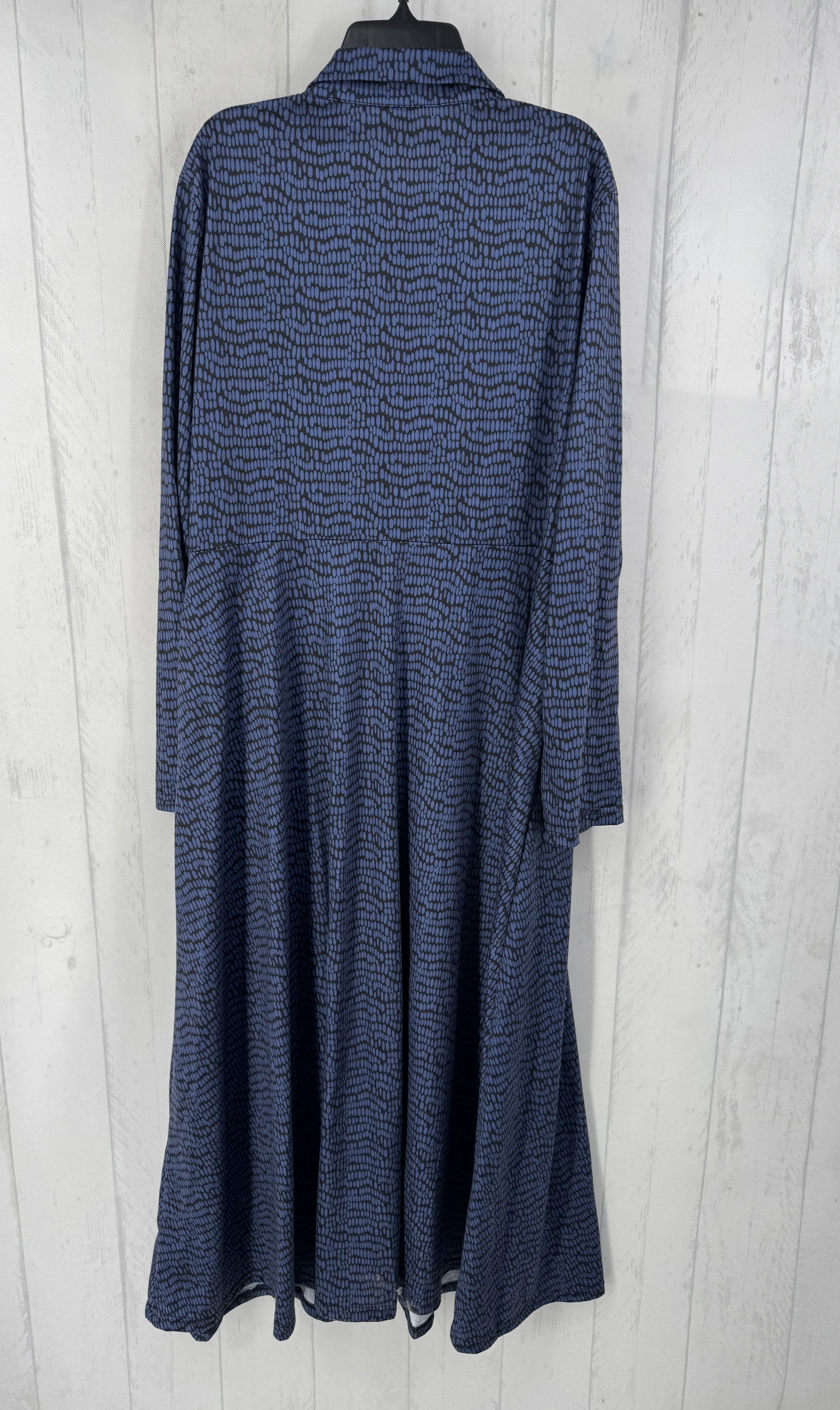 XL printed button down l/s dress