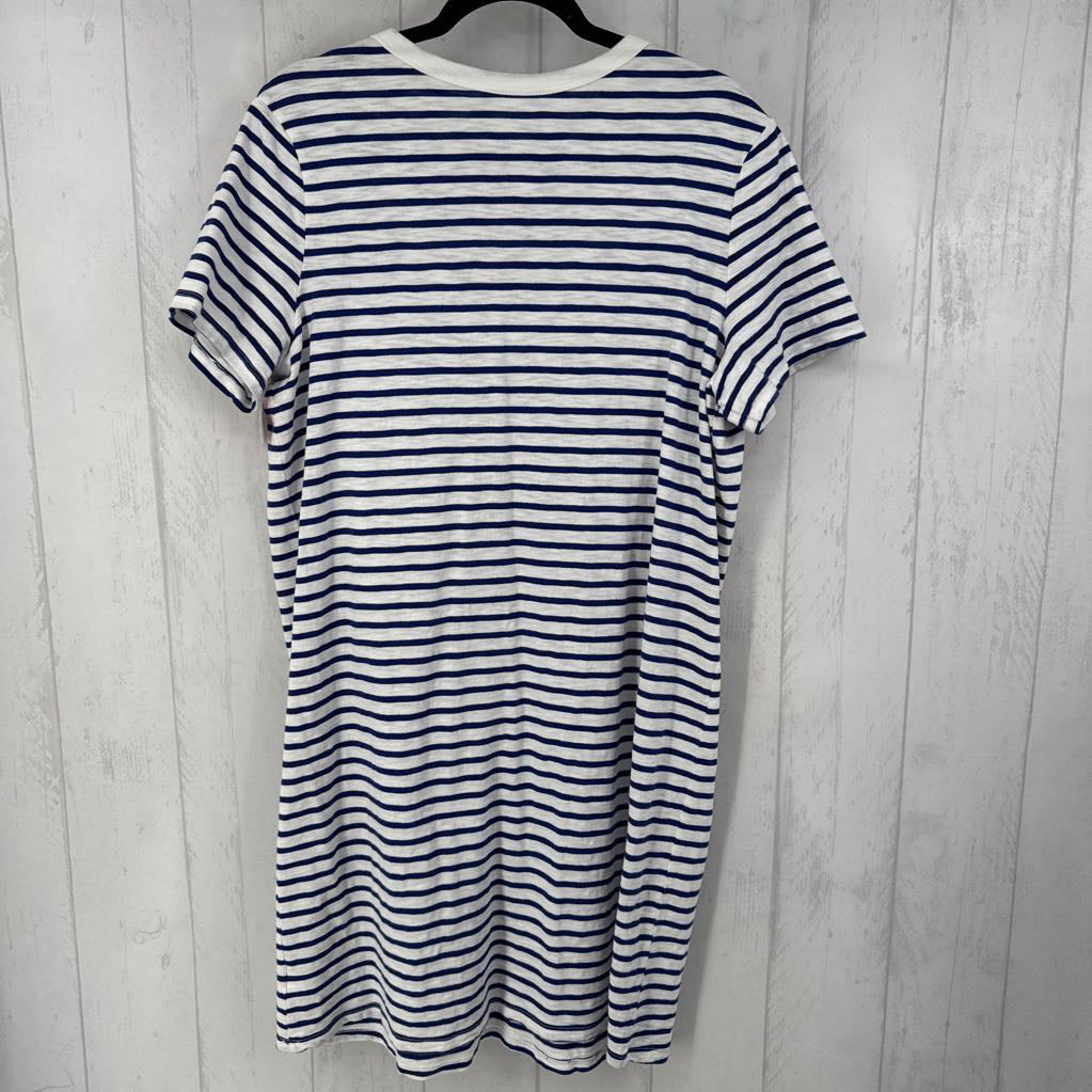 XXL striped v-neck s/s dress