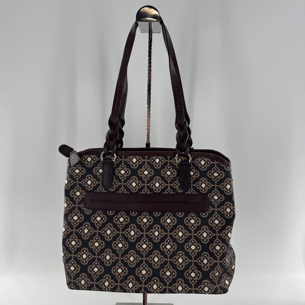 coated canvas geometric print handbag