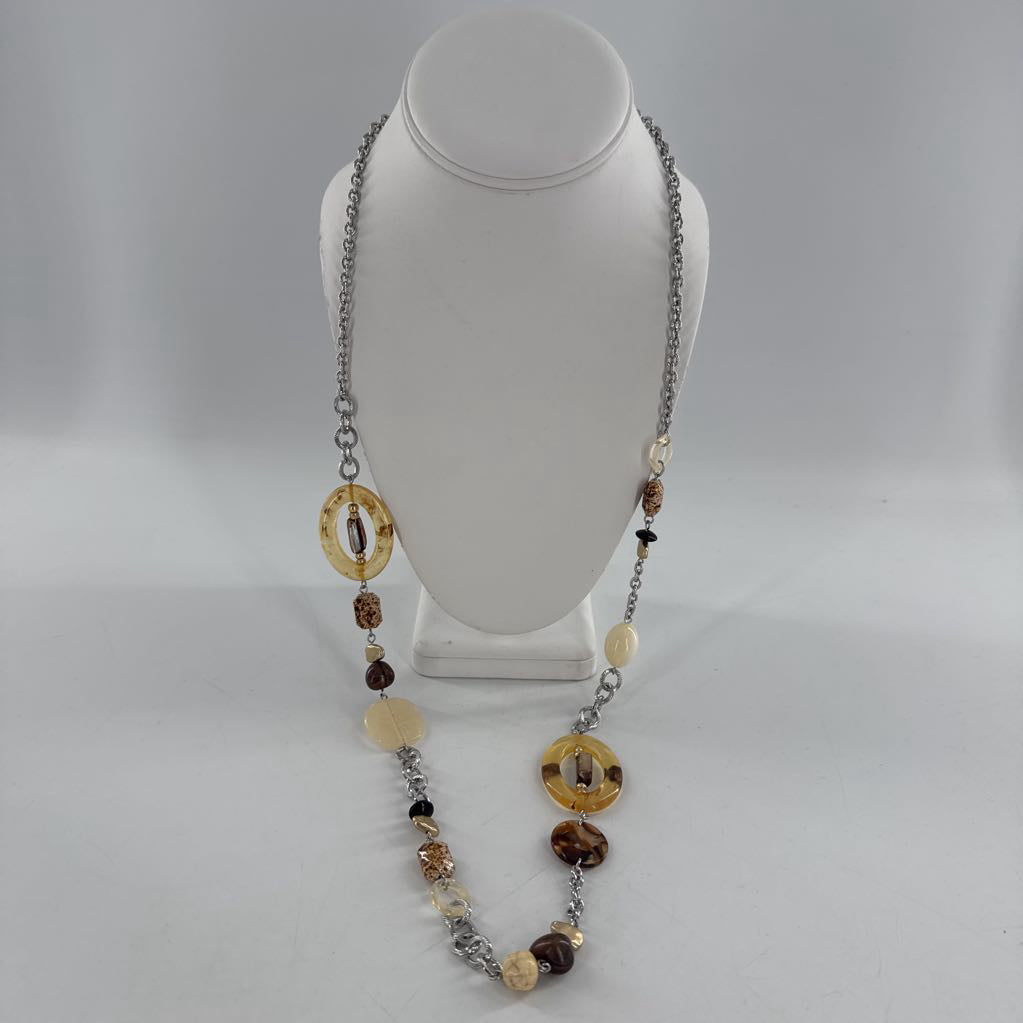 18" mixed media long necklace