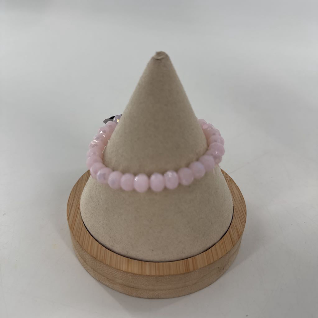 pink beaded stretch bracelet