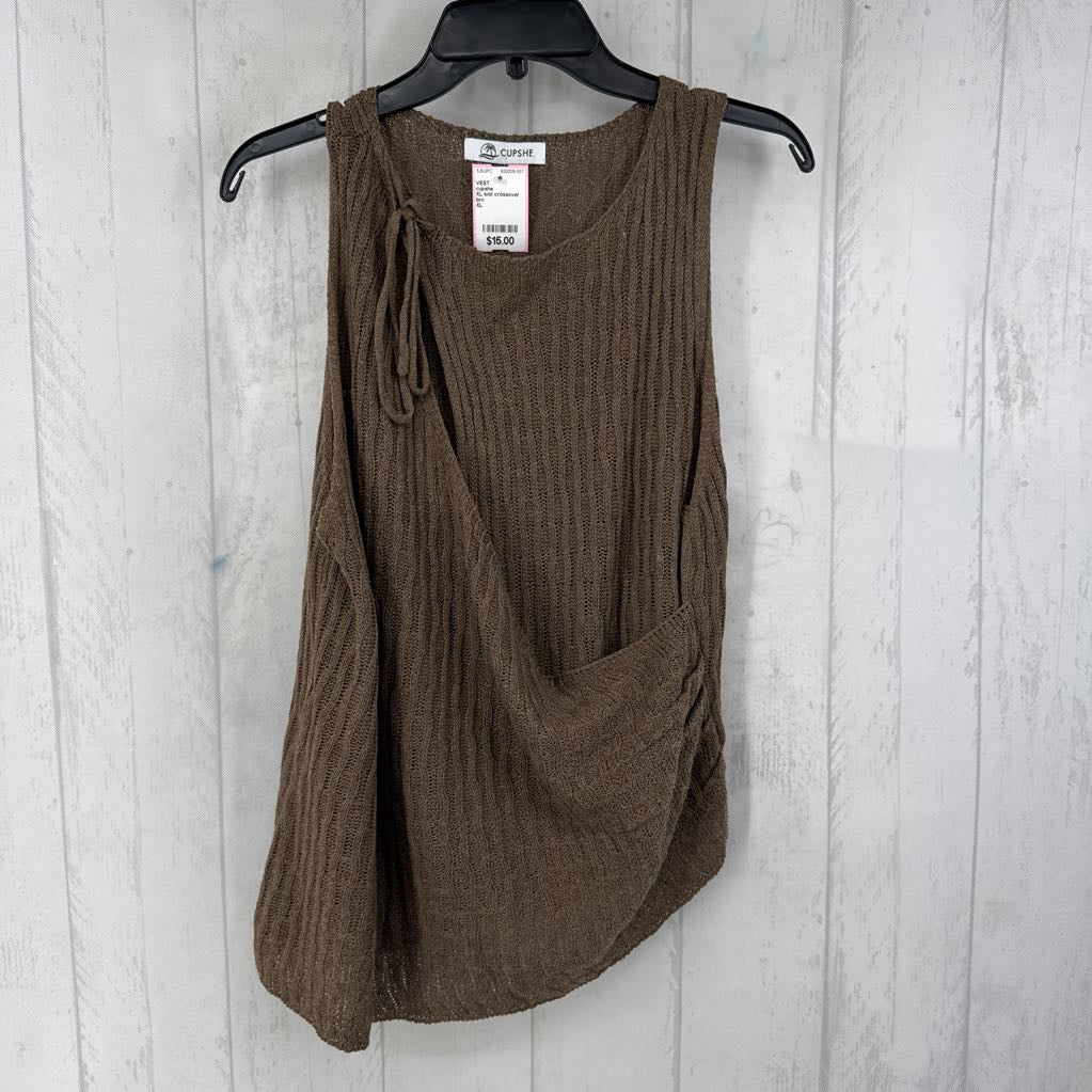 XL knit crossover sweater vest