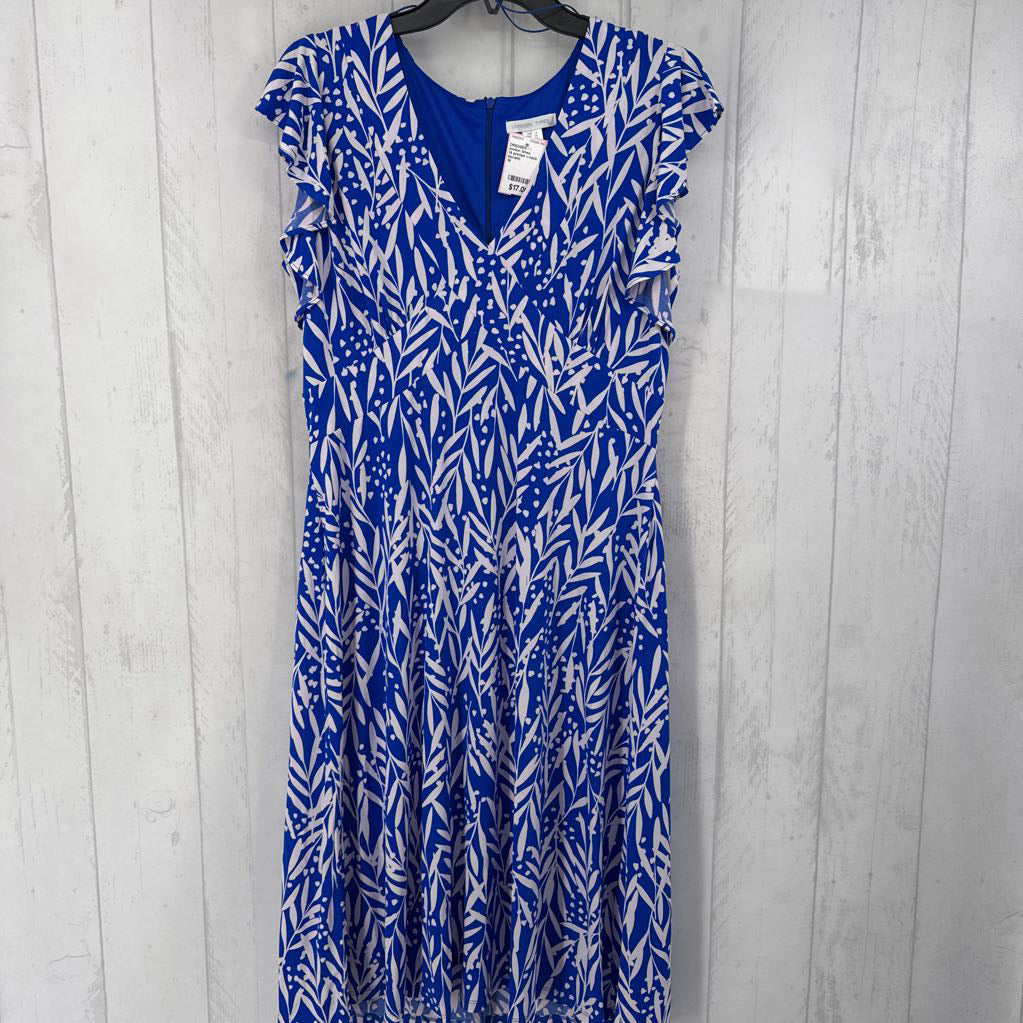 14 printed v-neck ruffled slv dress