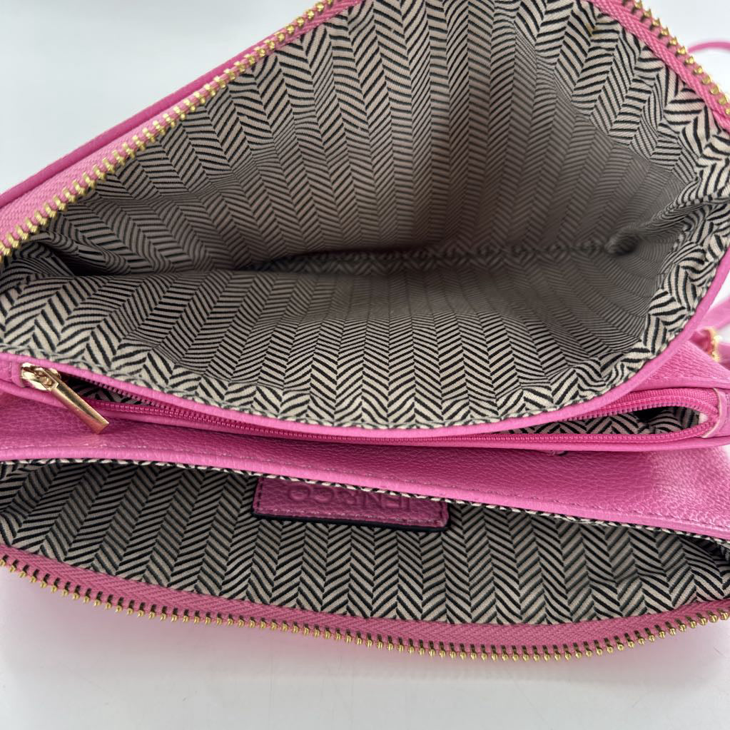 vegan triple compartment crossbody/wristlet