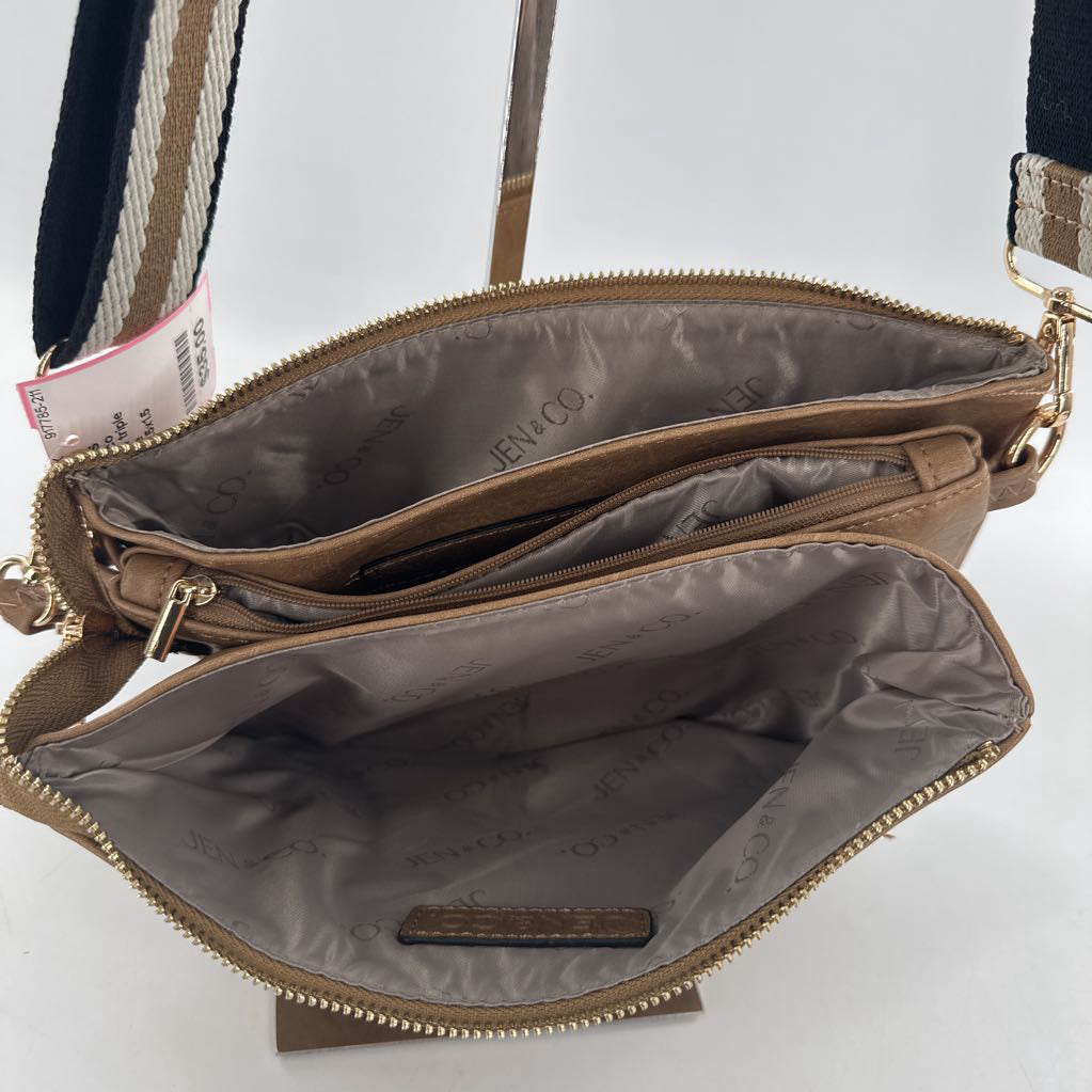 vegan triple compartment crossbody w/ guitar strap